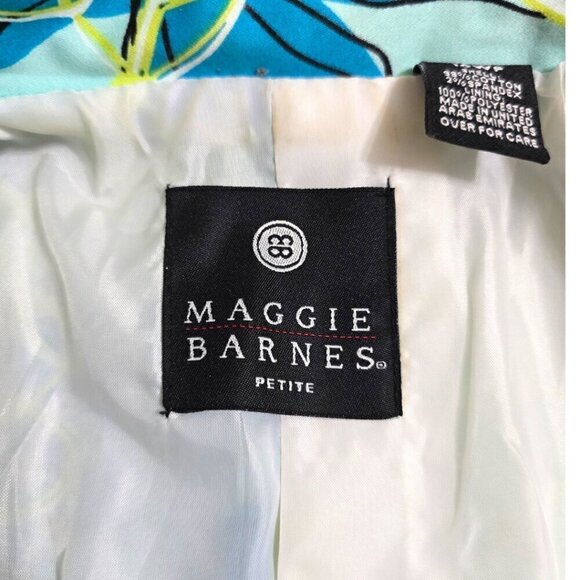 Maggie Barnes Petites Blue Floral Oversize Single Breasted Blazer Jacker Sz 16WP - Picture 8 of 10